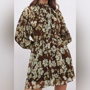 Zara Ruffled Floral Open Back Dress